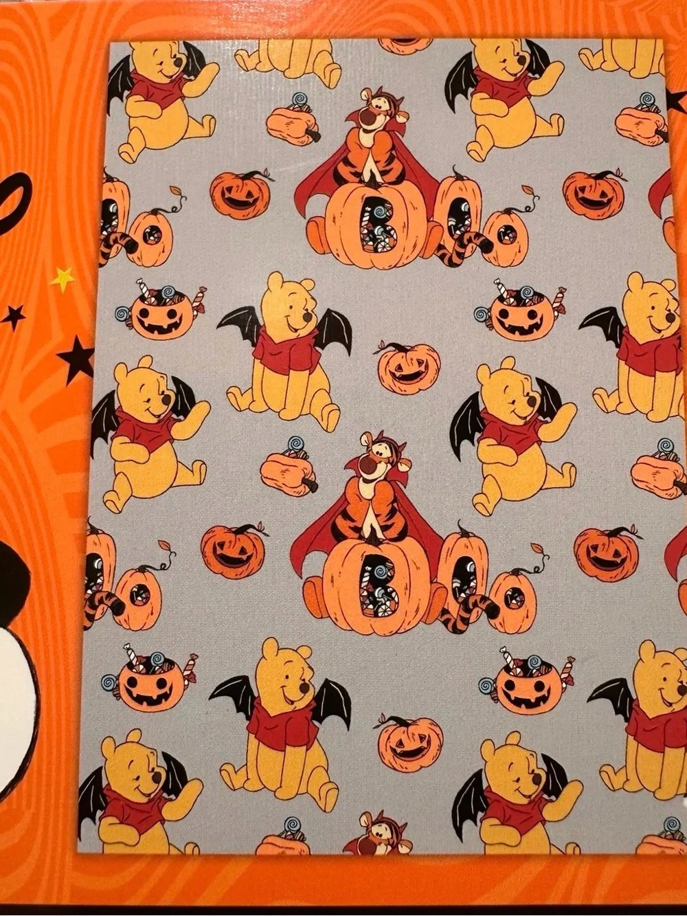 Disney Winnie the Pooh Halloween Plush Throw - Gray & Orange